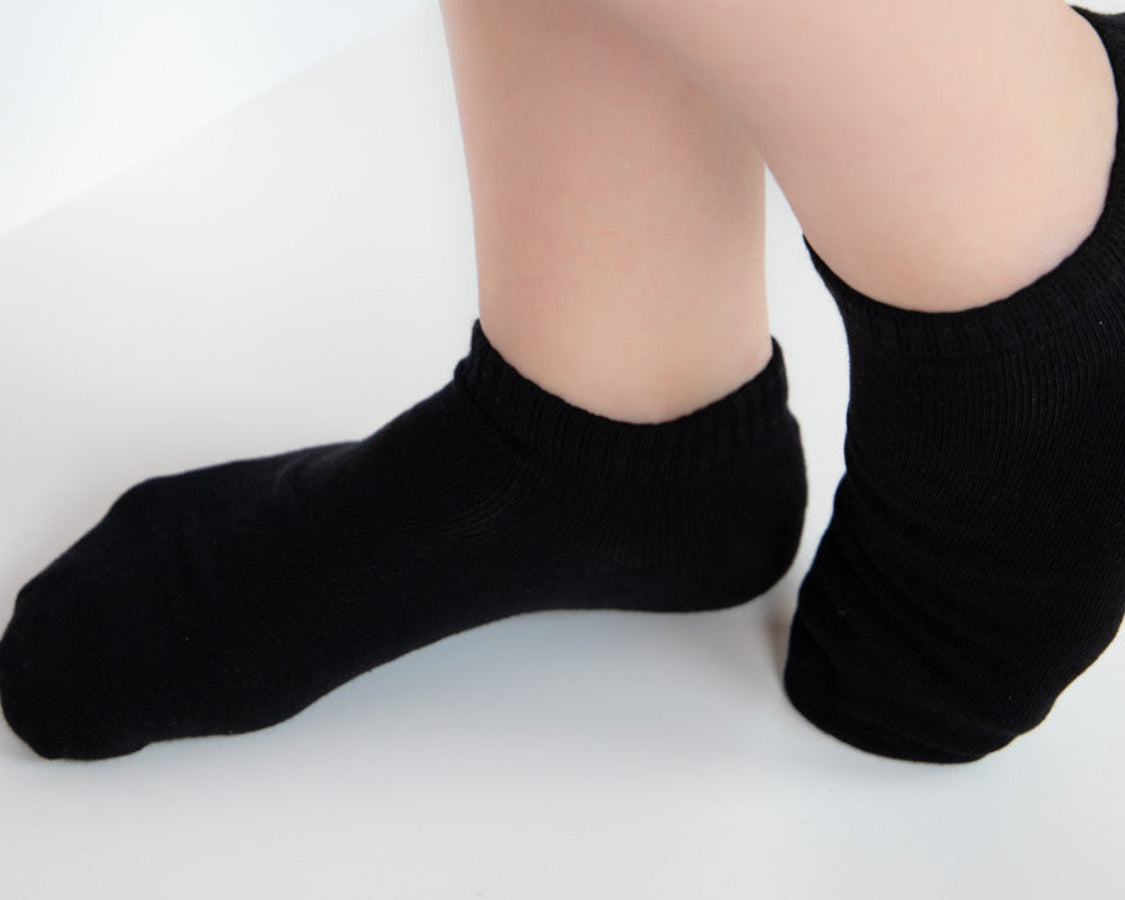 Unisex Anti-Blister Black Ankle Socks – Gel-Protected - Black - 36-39